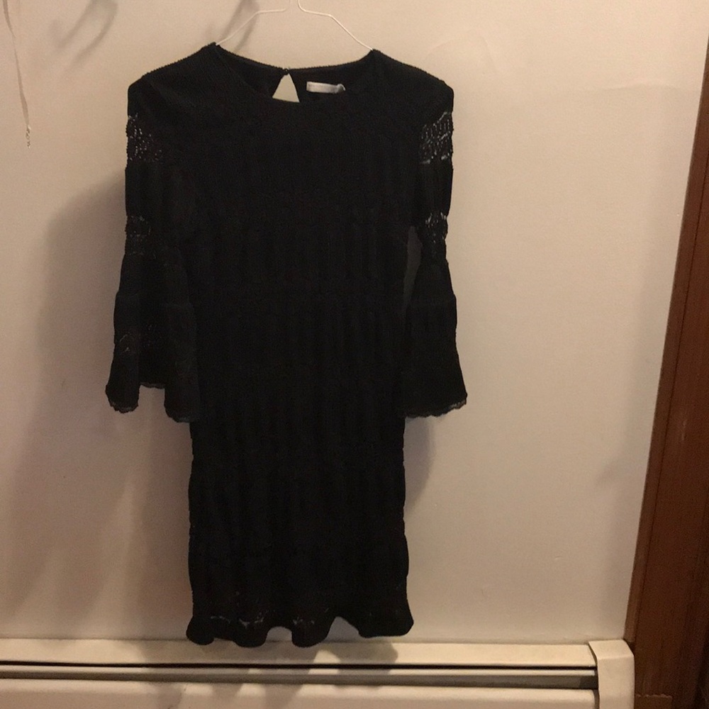 New York and company black woven dress tall